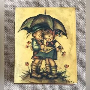 Vintage Evans Art Wood Box Pennsylvania Souvenir Whimsical Rustic Cottage Core